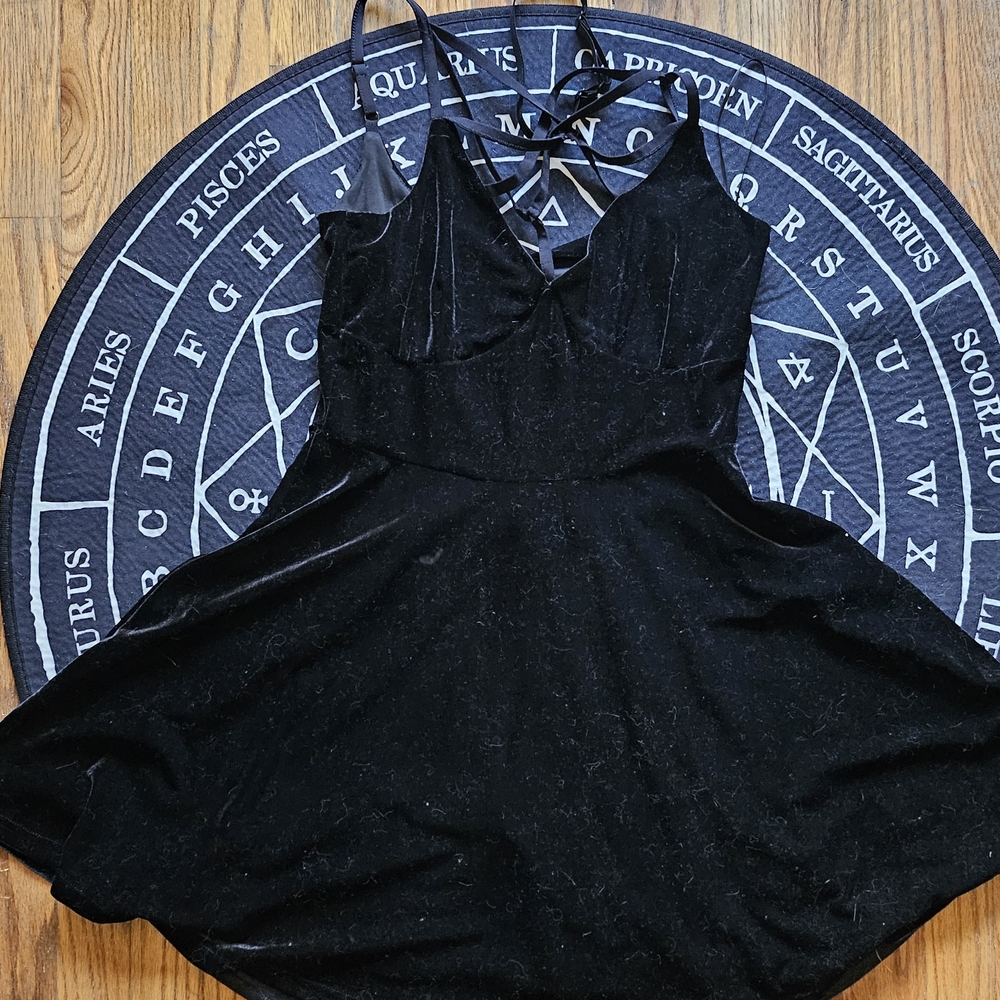 Killstar Black Velvet Mini Dress